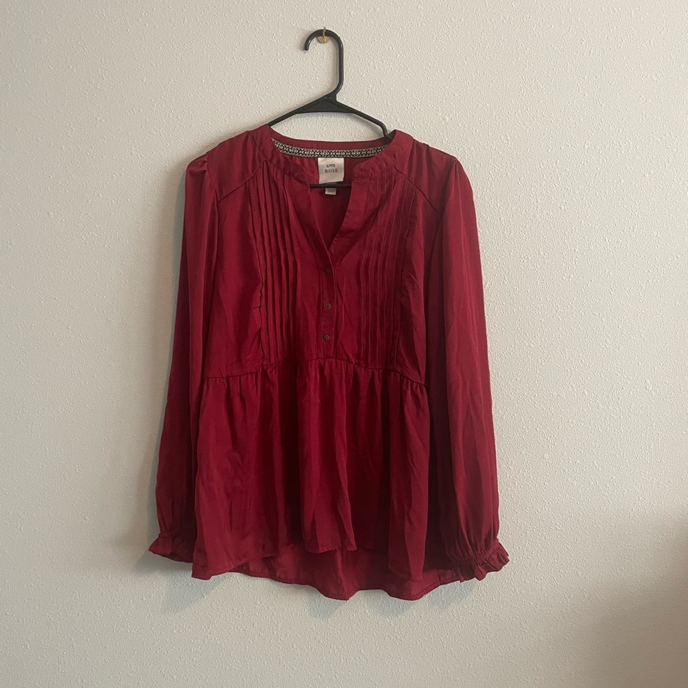 Knox Rose Red Blouse “Size M”
